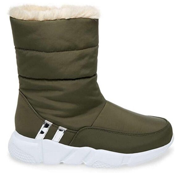 New Steve Madden Snowday Winter Boot sz 7 Olive - Picture 2 of 5